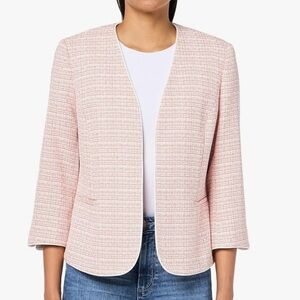 Kasper Collarless 3/4 Sleeve Blazer - Women's Stylish Jacket Size 12